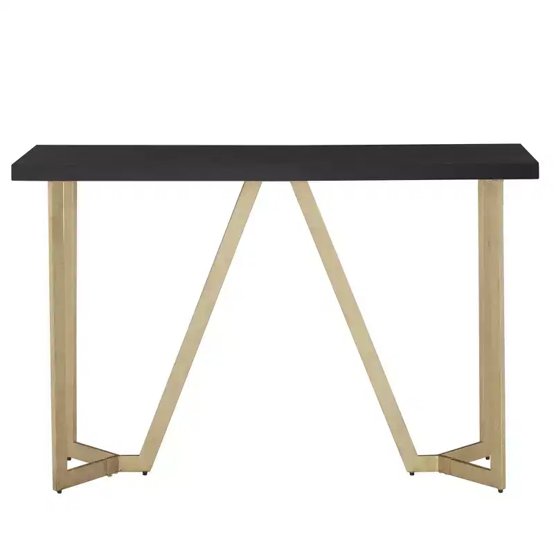 Natalia Black and Gold Metal Base Console Table - Black/Gold - iNSPIRE Q