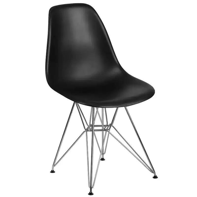 Plastic Accent Dining Chair with Chrome Base
