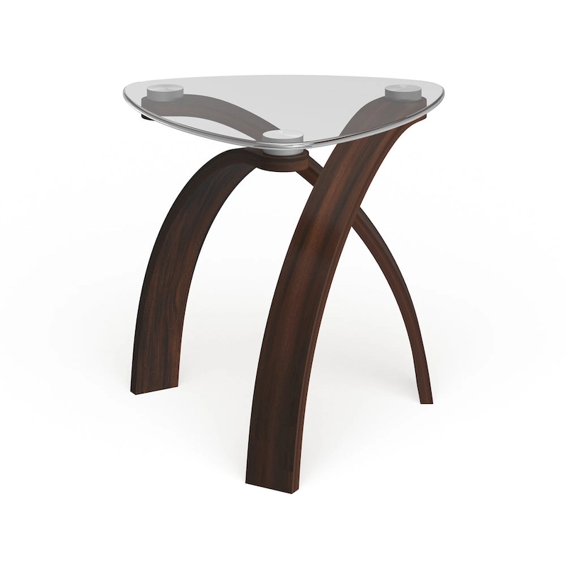 Strick & Bolton Ascott Modern Glass-top Arch Legged End Table