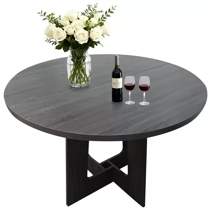 COZONY 43.3 Round Dining Table for 4, Wood Kitchen Table with Cross Base, Farmhouse Style Dining Table for Home, Kitchen, Small Spaces