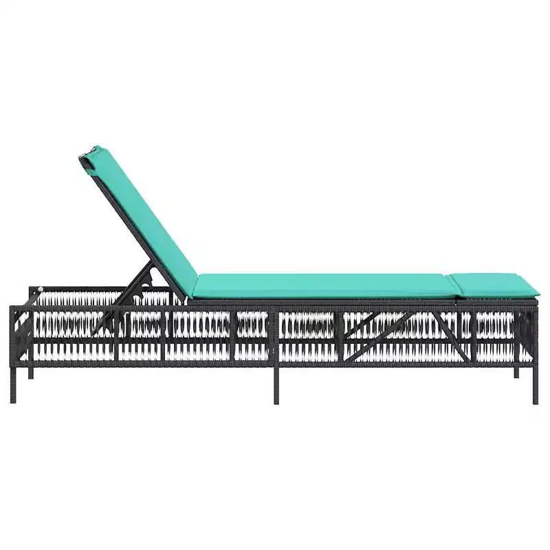 vidaXL Patio Sun Lounger PE rattan Large Multi-Position Backrest