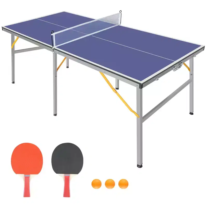 Professional Outdoor Table Tennis Tables,6x3FT Indoor/Outdoor Portable Ping Pong Table Game