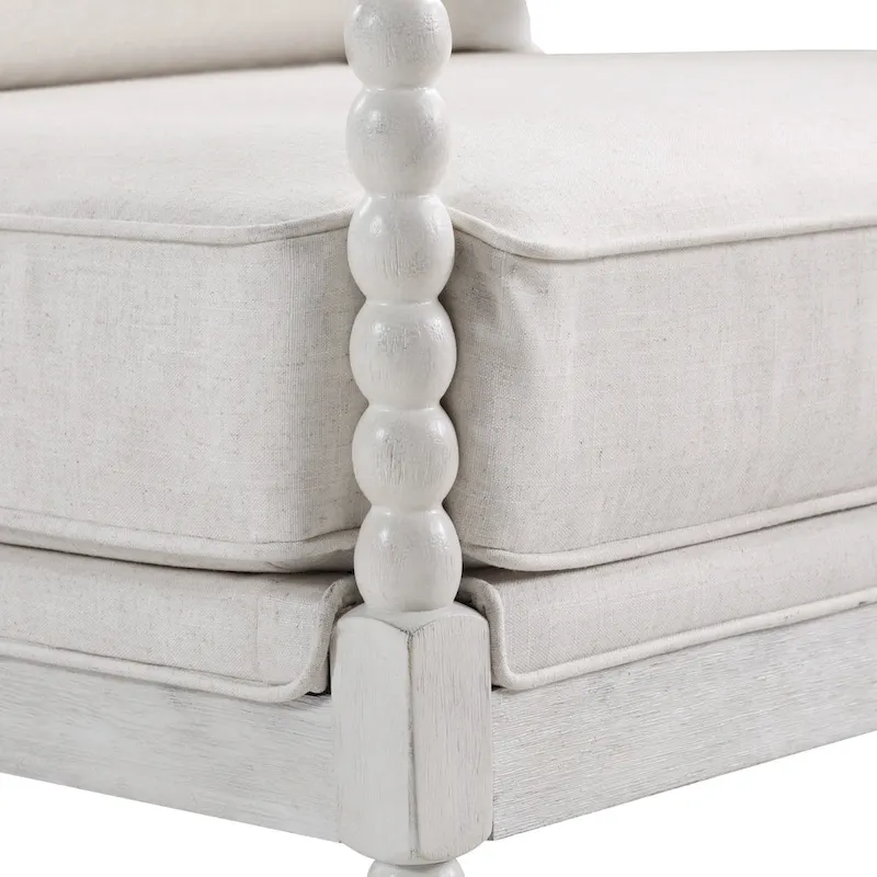 Kaylee Spindle Chair in Fabric with White Frame