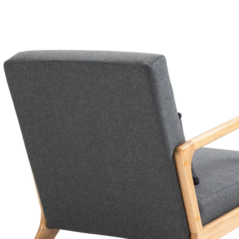 Mid Century Modern Upholstered Accent Chair with Pillow