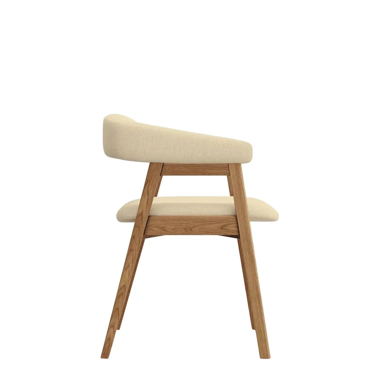 Curved Back Upholstered Dining Chairs, Set of 2