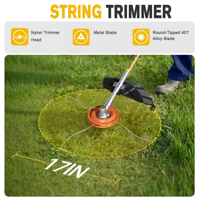 4-in-1 Cordless Hedge Trimmer and Pole Saw Dual 20V Batteries Brushless