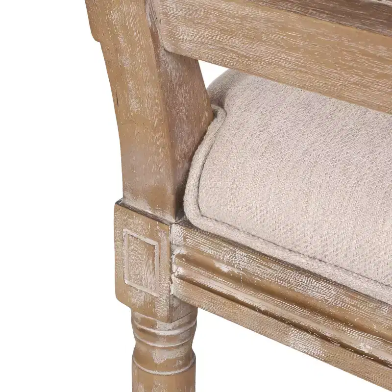 of 4 French Country Wood and Cane Upholstered Dining Chairs
