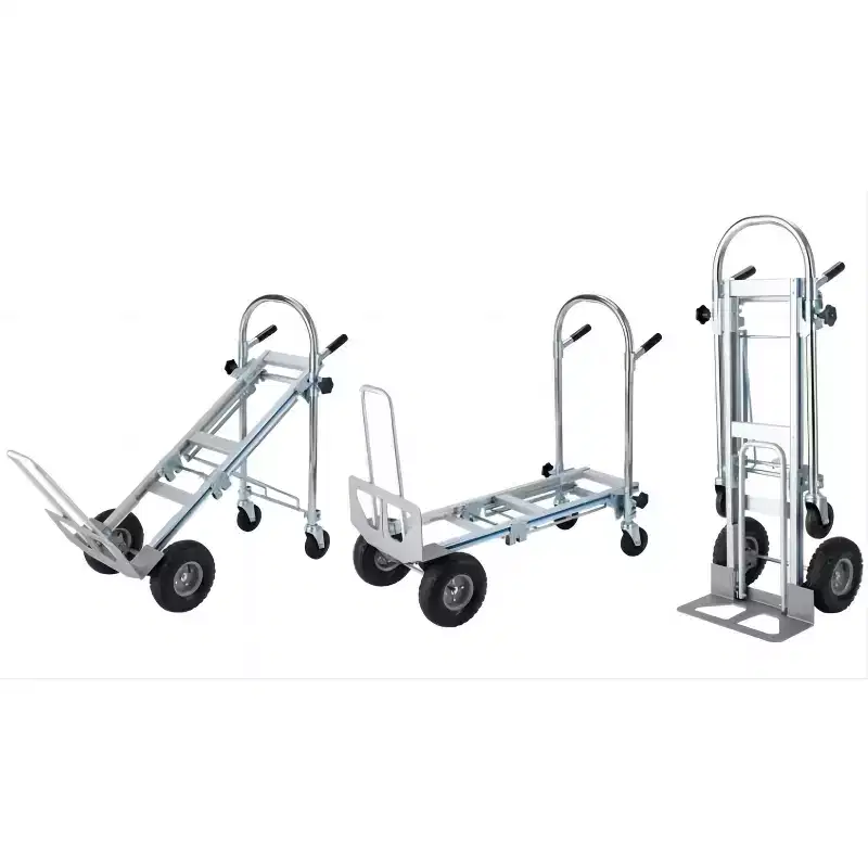 1000 Lbs Capacity Aluminum Folding Hand Truck, 4-in-1 Convertible Dolly Cart with Rubber Wheels for Warehouse Supermarket Garden