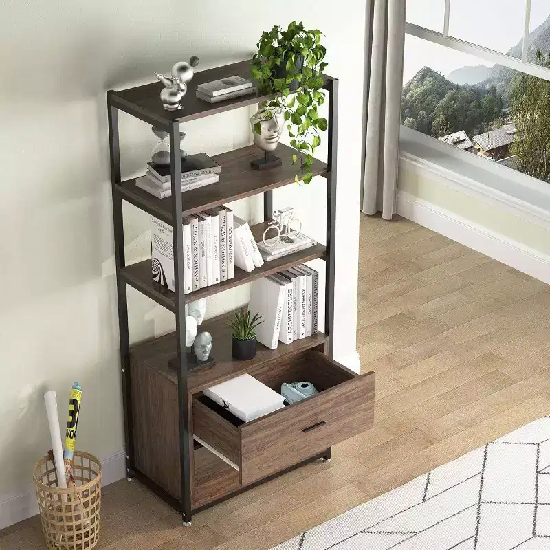 LITTLE TREE 59.05" 4 Tier Bookshelf Brown