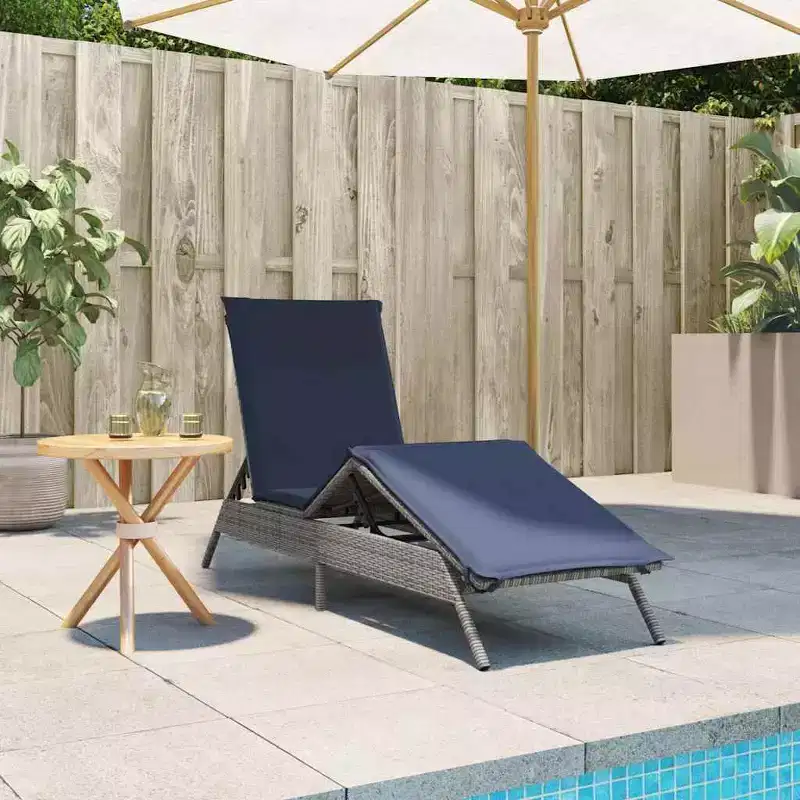 vidaXL Patio Sun Lounger PE rattan Extra Long Adjustable Footrests