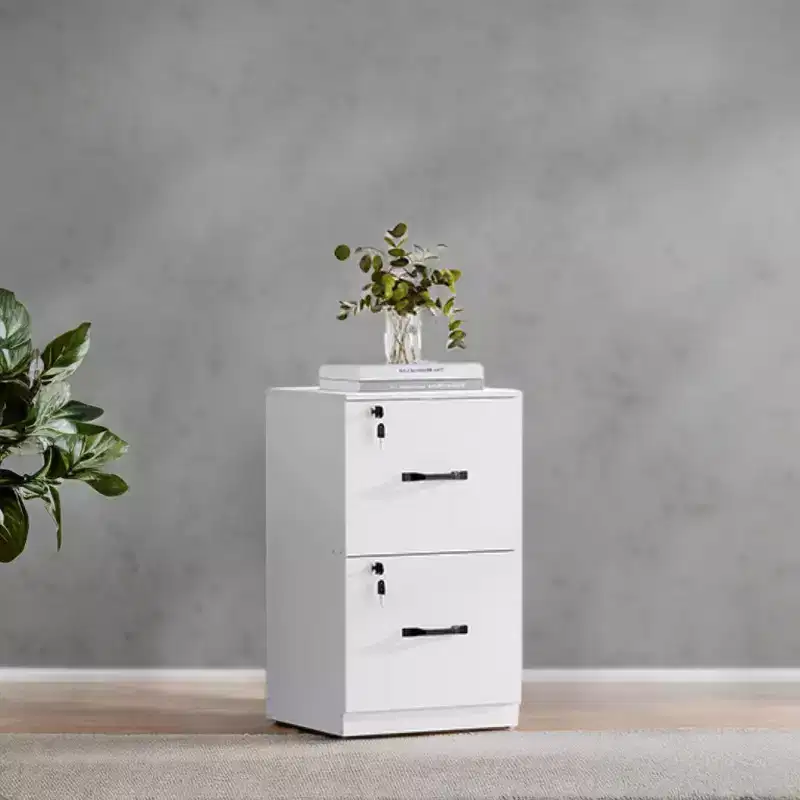 2-Drawer Vertical File Cabinet with 2 Lockable Drawers, Adjustable Hanging Rail, Filing Cabinet, Printer Stand