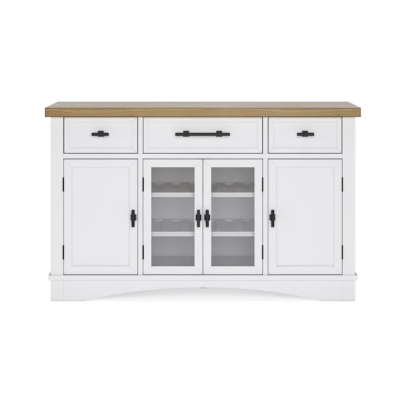 White/Natural Dining Server - 60 W x 19 D x 37 H