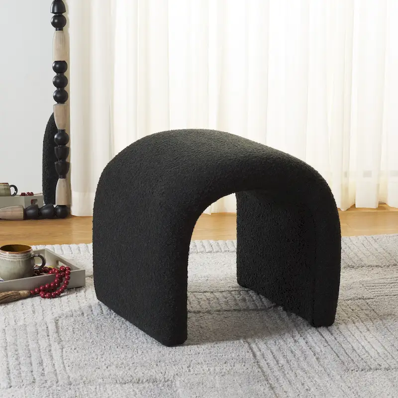 SAFAVIEH Alize Curved Waterfall Velvet Ottoman
