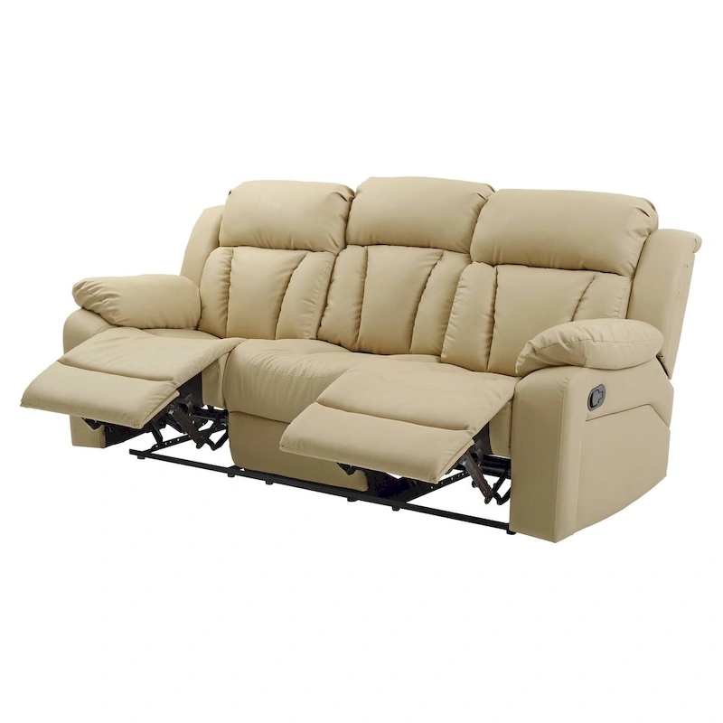 Daria 85 in. W Flared Arm Faux Leather Straight Reclining Sofa - 37L x 85W x 41H