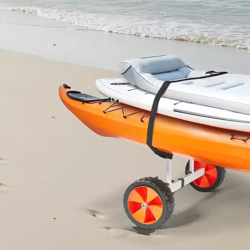 Kayak Cart, 230 lbs Load Capacity, Canoe Cart Dolly with 10-inch Solid PU Tires & Kickstand, Assembles & Disassembles Within Seconds, Multicolor