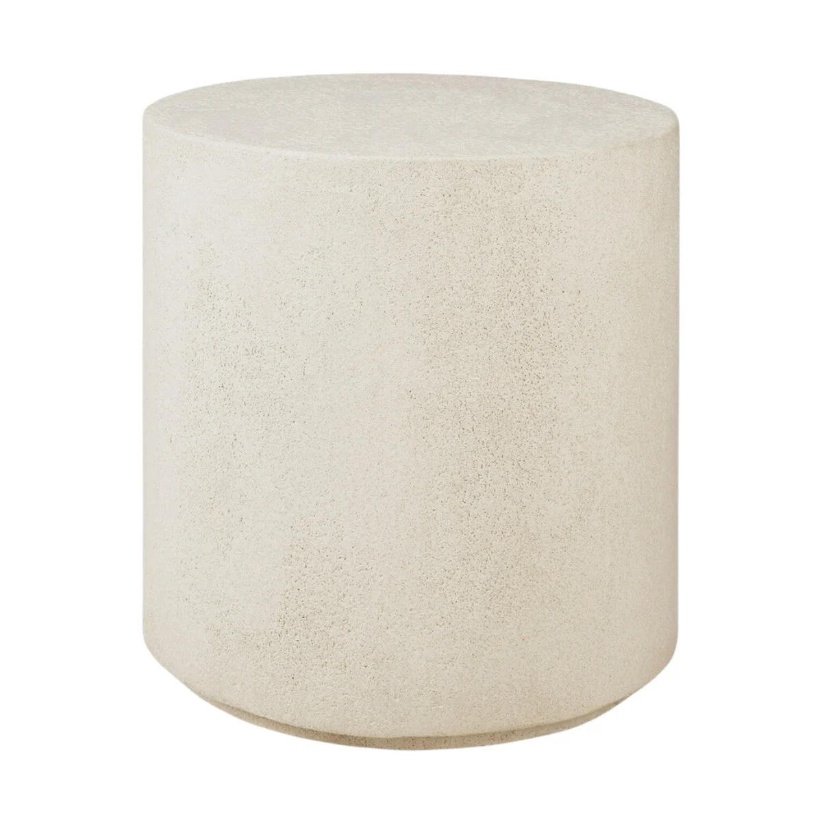 Artisan Microcement Stone Side Table with Round Earthy Textured Top for Living Room