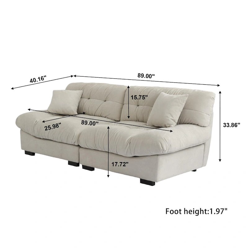 89 Tufted Sofa Cloud Shaped Couch