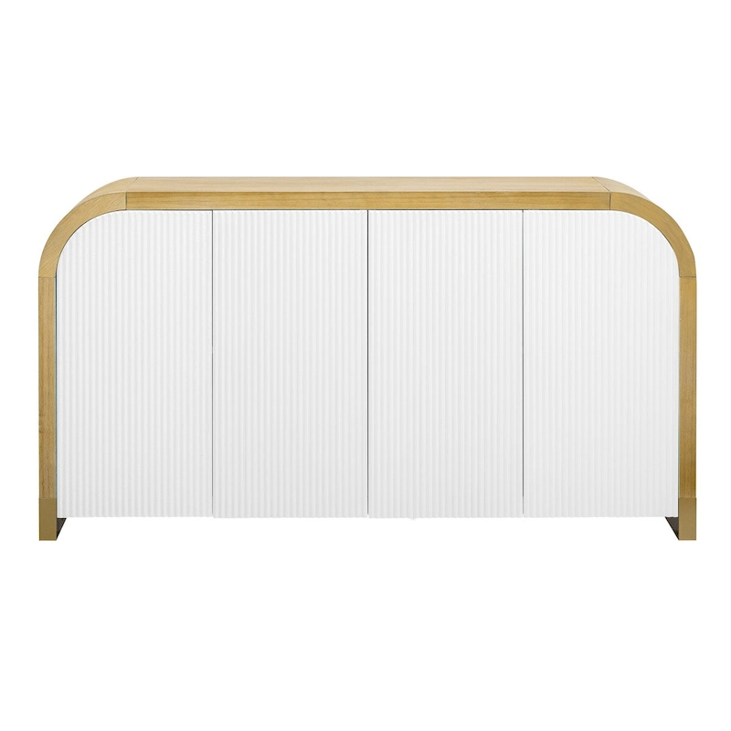 4-door Curved Corner Design Wavy Door Panel Cabinet