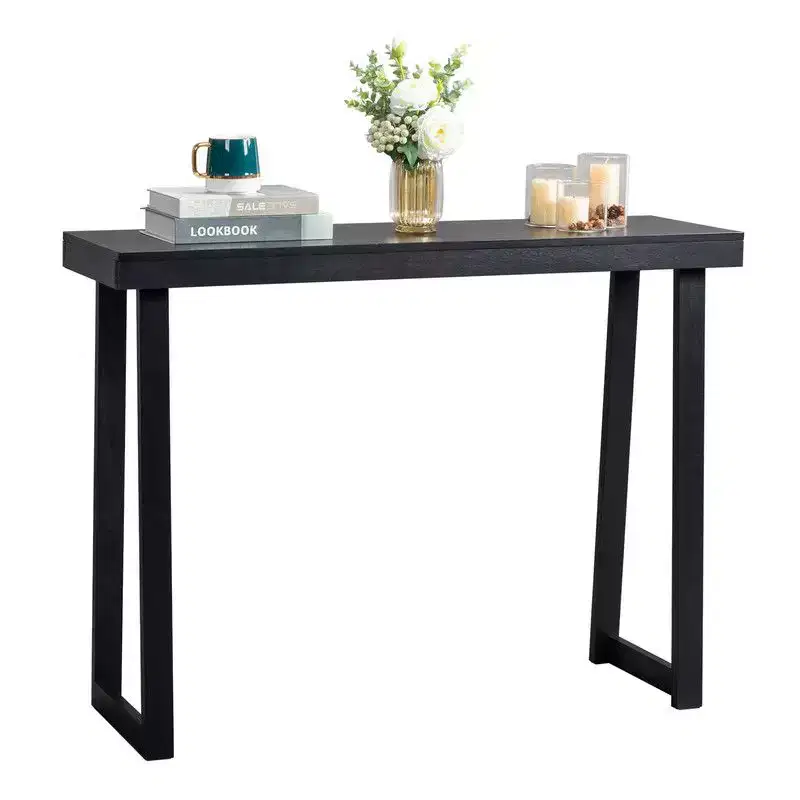 43.3 In Console Table With Trapezoidal Legs, Wooden Frame