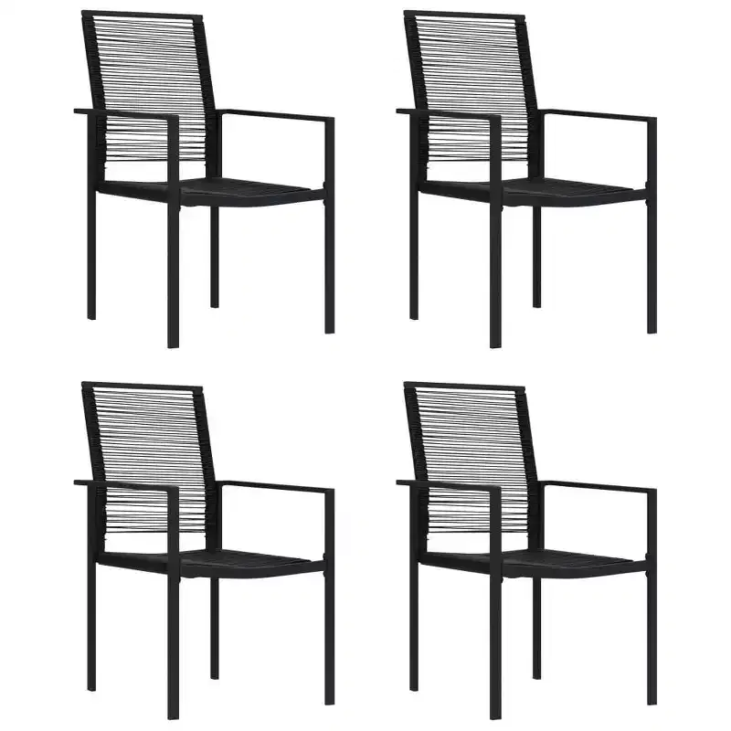 vidaXL Garden Chair Set of 2 PVC hollow rattan, powder-coated steel