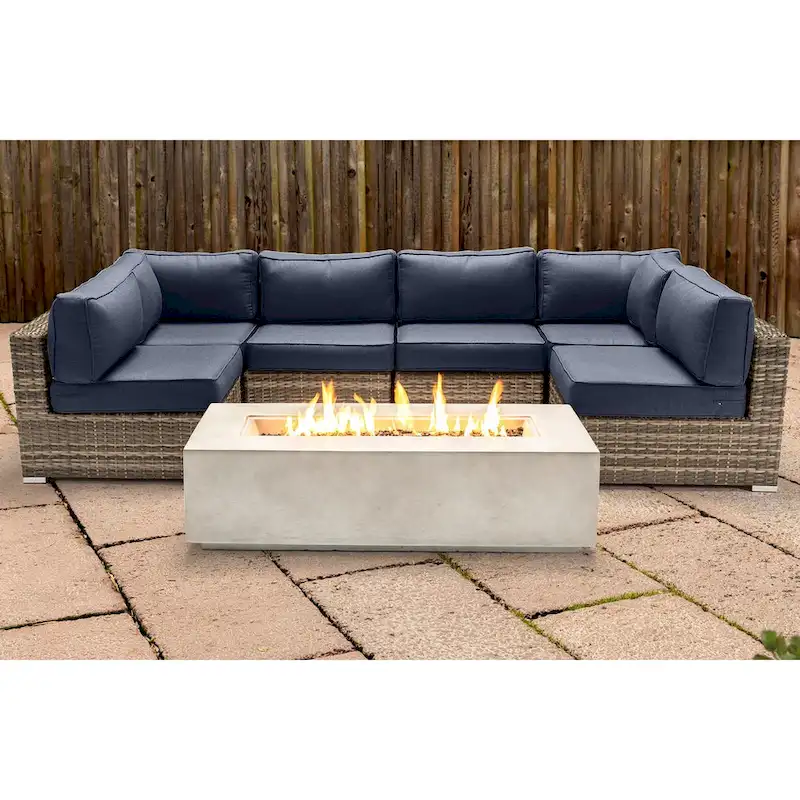 LSI 4 Person Seating Group With Firepit And Sunbrella Cushions