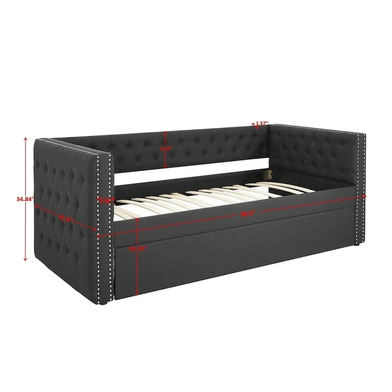 Upholstered Daybed with Trundle