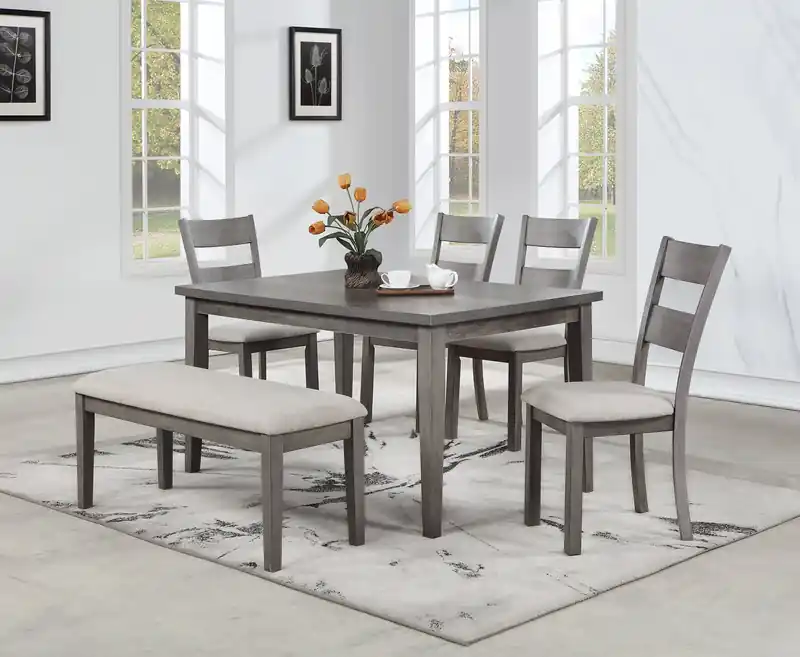 Dining Chair with Polyester Fabric, Ladder-Back