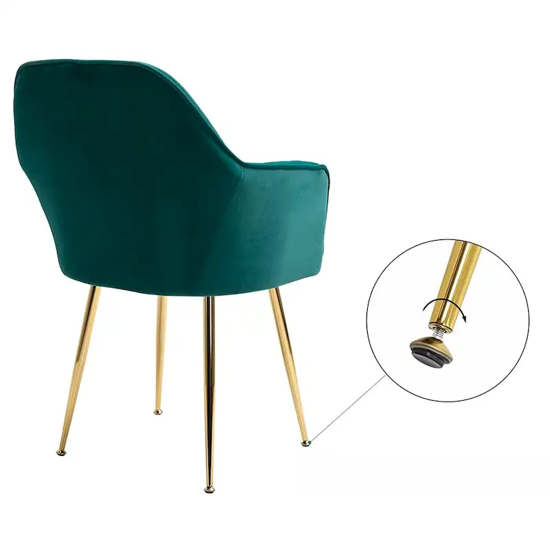 AVAWING Upholstered Velvet Dining Chairs Accent Arm Chairs Set of 4
