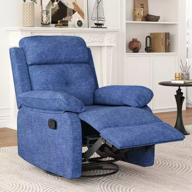 GDFStudio Janna Modern 360 Swivel Rocking Upholstered Recliner Chair