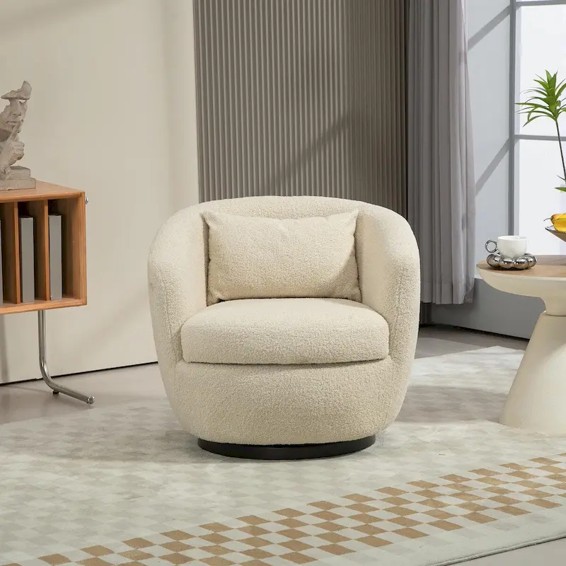 Swivel Barrel Chair with Hidden Storage