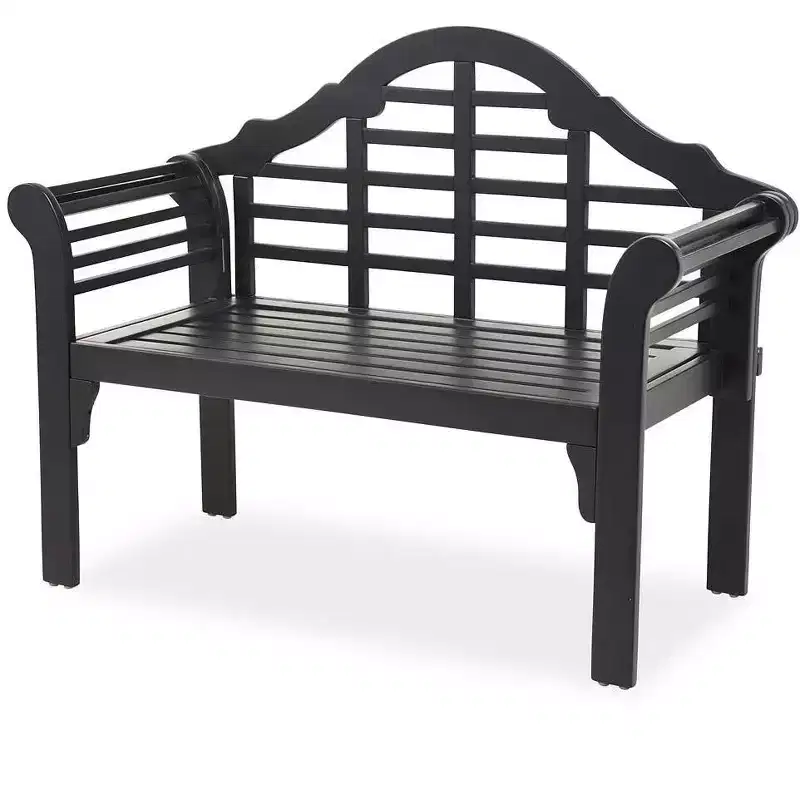 Plow & Hearth Lutyens Wood Garden Bench, in Black