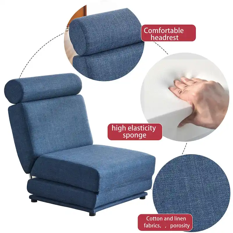Single Sofa Chair Foldable Single Sofa Bed with Pillow
