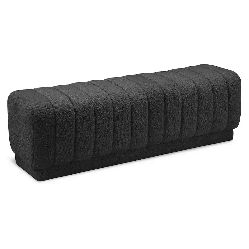 Meridian Furniture,Heathrow Boucle Fabric Ottoman/Bench