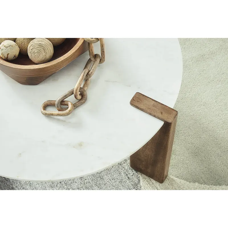 Signature Design by Ashley Isanti White/Brown Coffee Table - 33W x 33D x 18H