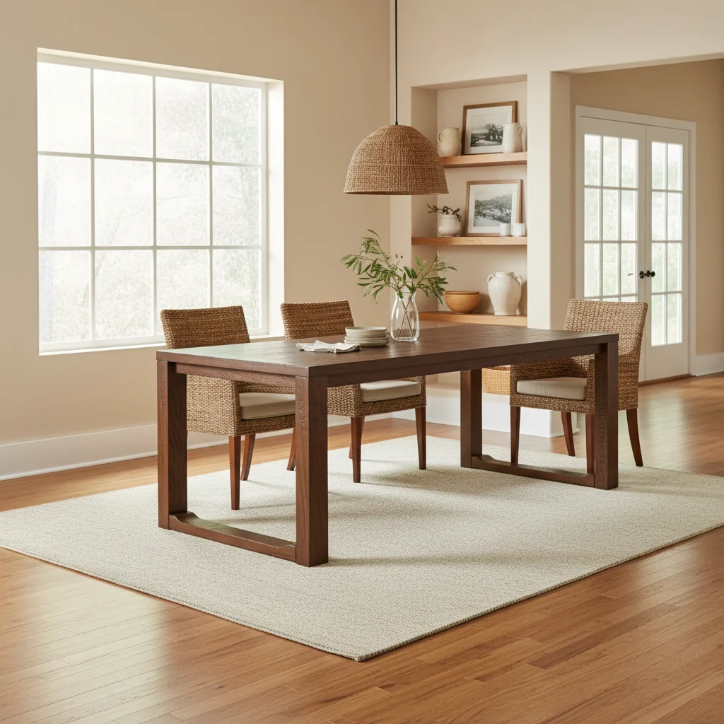Solid Acacia Extendable Dining Table Chestnut Farmhouse Seats 8