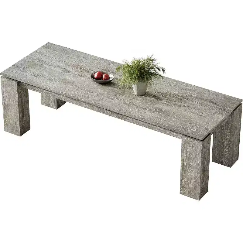 86-Inch Large Dining Table for 8 People, Wood Kitchen Table with Thicken Legs for Dining Room, Restaurants