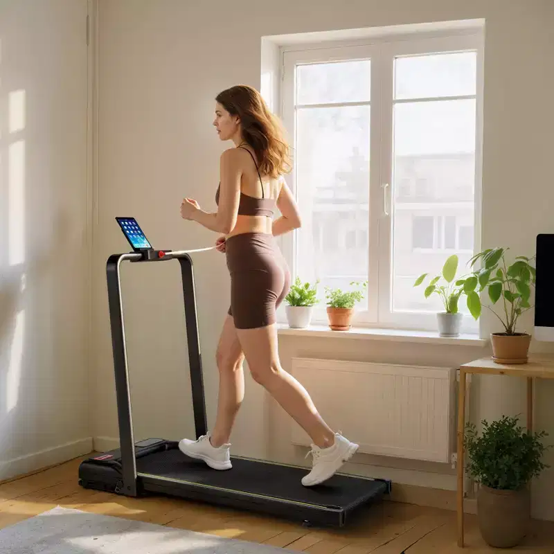 Soozier Walking Pad Treadmill, 0.66.2mph Foldable Under Desk Treadmill with Incline, Handle Bar, Wheels, LED Display and Remote Control