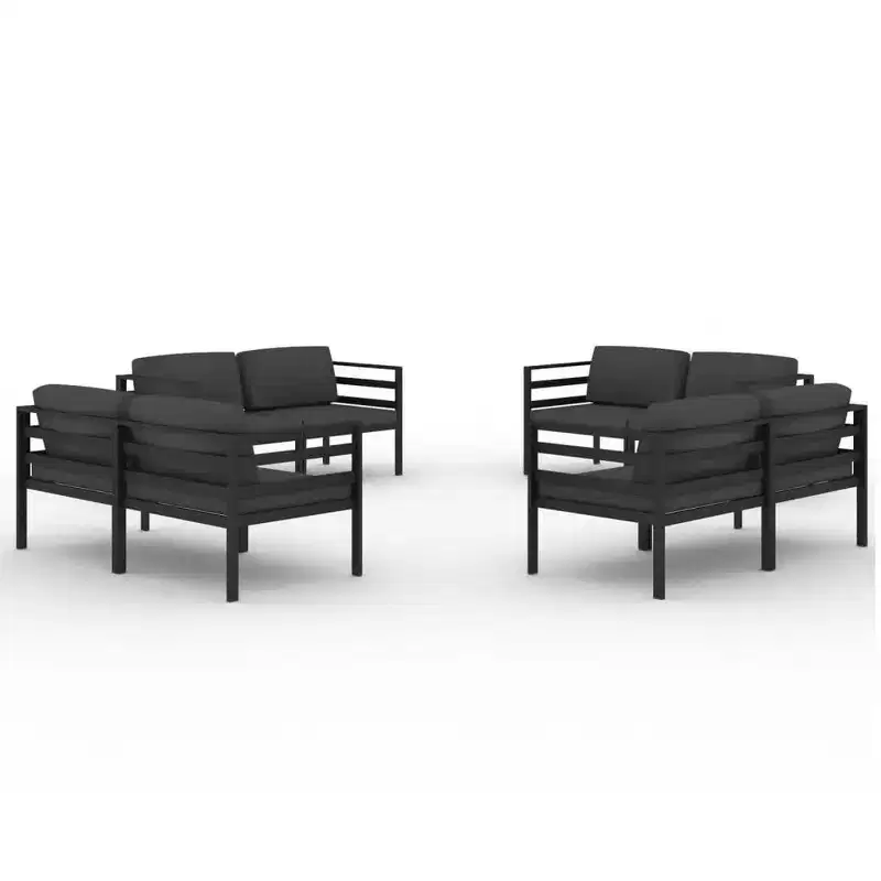 vidaXL Patio Lounge Set Outdoor Sectional Sofa Set Table Aluminum Anthracite