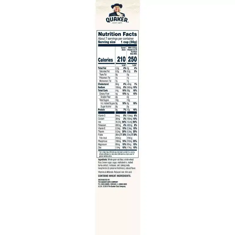 Quaker Oats Oatmeal Squares Brown Sugar Breakfast Cereal