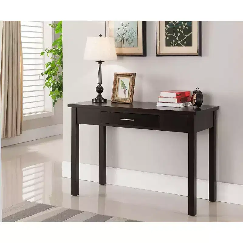 Kings Brand Furniture Wood Home & Office Parsons Desk with Drawer, Espresso