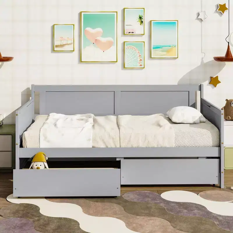 Full Bunk Bed with Safety Rail, High Weight Capacity, Heavy-Duty Metal