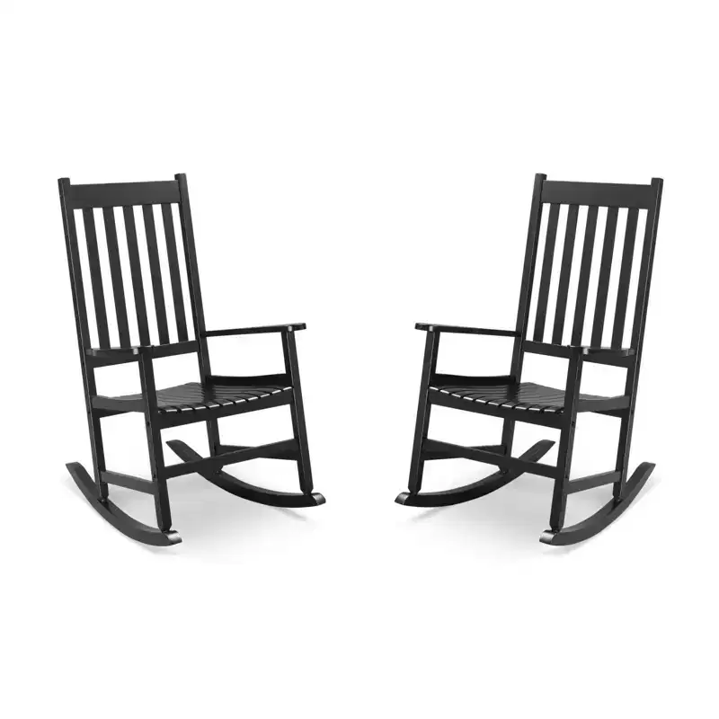 Karl Home | Solid Wood Patio Rocking Chairs (Set of 2)