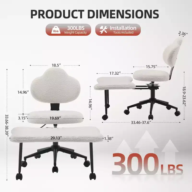Ergonomic Cross Legged Chair, 360 Swivel Meditation Chair with Wheels, Height Adjustable Seat for Meditation, ADHD & Yogal for Home Office