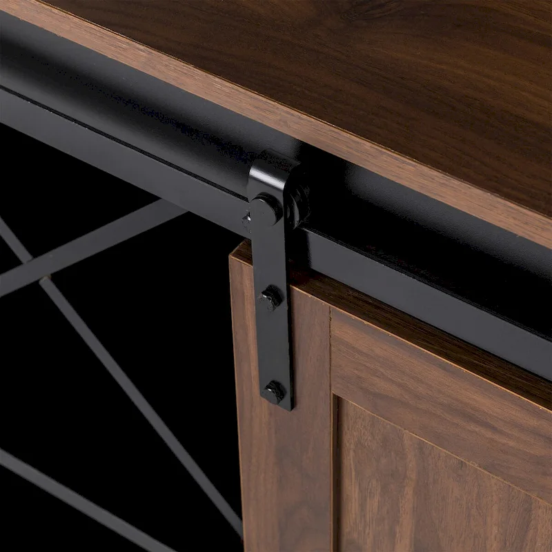 Glitzhome 32.25H Mid Centry Modern Industrial Bar Cabinet Buffet Sideboard