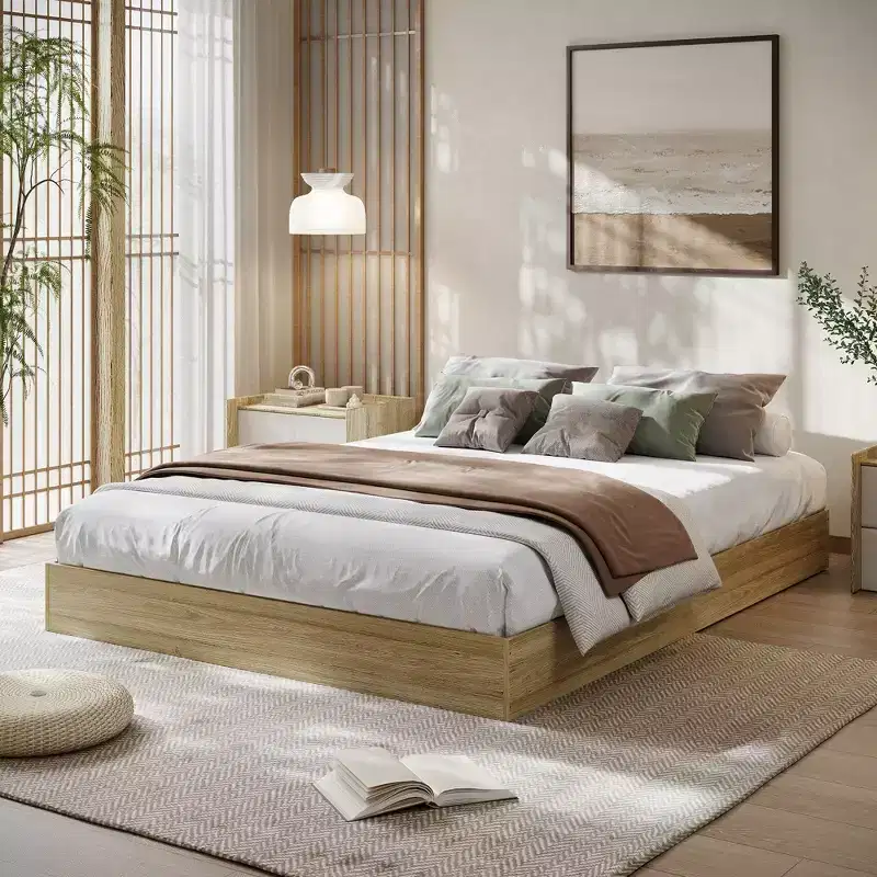 Wood Platform Bed Frame - Wooden Bed Frame Without Headboard, Wood Slat Support, No Box Spring Needed, Easy Assembly
