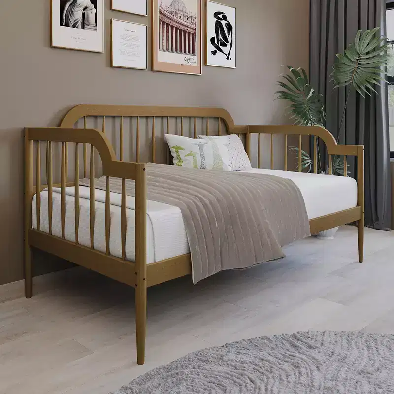 Solid Wood Daybed Frame, Twin Size, for Bedroom or Living Room