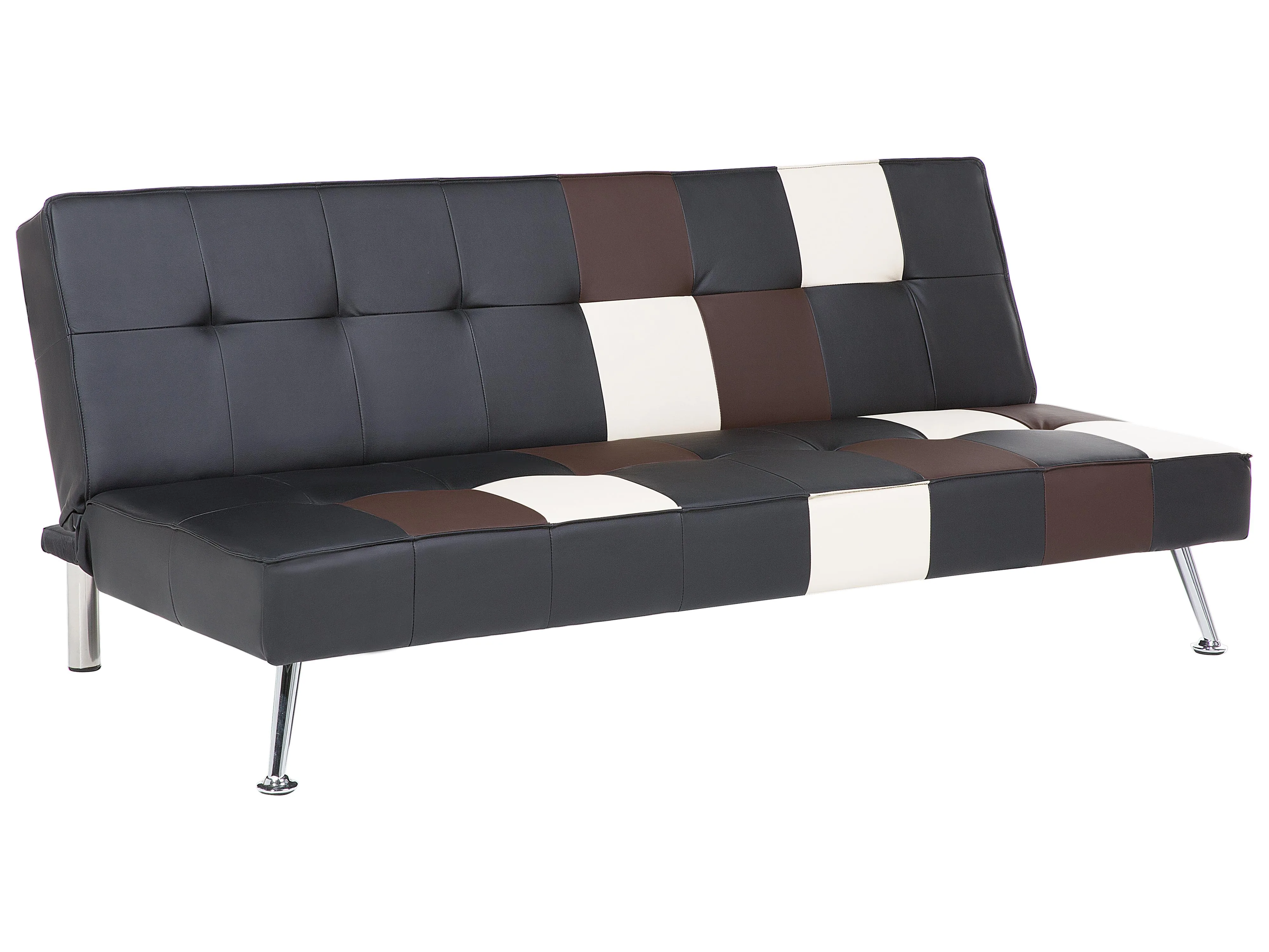 Divano letto 3 posti Pelle sintetica Nero