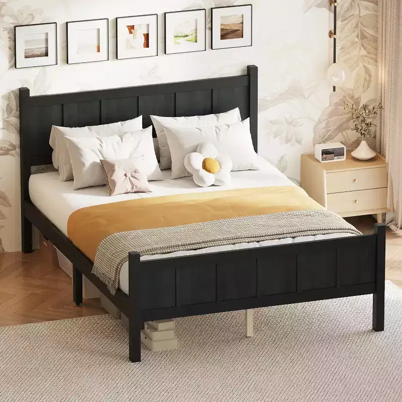 Full Size Flat Panel Bed With Headboard & Footboard