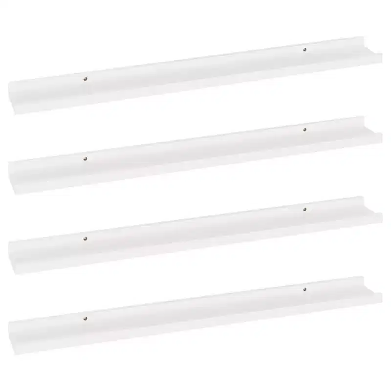 Wall Shelf Set of 4 White MDF Medium Wall mounting Wall Shelf
