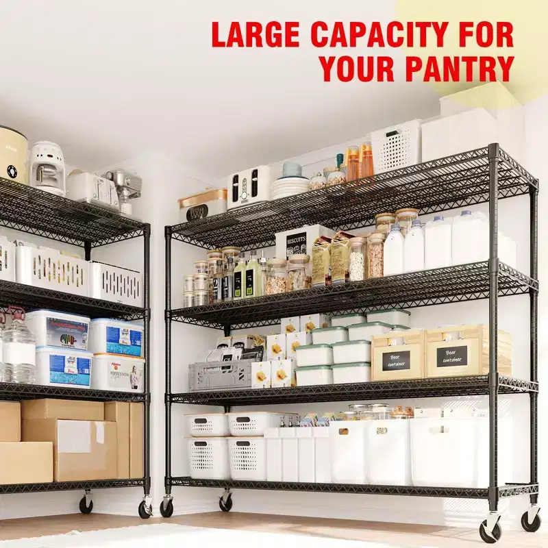 Carbon Steel 4-Tier Wire Shelving Unit 70.87''H x 23.62''W x 59.06''D